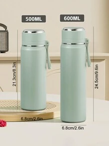 Stainless Steel Vacuum Insulated Cup, High-Capacity And Stylish Bullet-Shaped Bottle With Strap, Portable And Minimalist Design Water Bottle Back To School