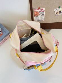 حقيبة سفر نايلون ذات تصميم ألوان متباينة، سعة عالية مع جيوب متعددة وسحاب، قسم منفصل للأشياء الجافة والرطبة، حزام كتف قابل للتعديل، يمكن استخدامها كحقيبة كتف أو حقيبة متقاطعة، مناسبة للرياضات الخارجية، السفر لمسافات قصيرة/طويلة، السباحة، اللياقة البدنية، التنزه، الاستخدام اليومي، الغسيل، حقيبة المستشفى للمدرسة والملحقات المدرسية