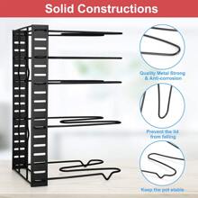 Estante de Ollas, Organizador de Sartenes y Ollas Movible de 8 Capas con Pies Antideslizantes, Soporte para Ollas y Sartenes Ajustable de 3 en 1, Organizador de Sartenes y Tapas para Cocina