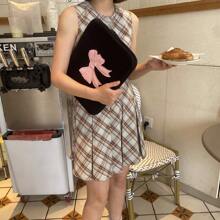 1pc Bow Embroidery 11-Inch Tablet Case Laptop Protective Sleeve, Minimalist And Cute, Suitable For 11-Inch Tablet, 13-Inch, 13.3-Inch And 15.6-Inch Laptop, Perfect For School, Work Or Commuting, Also Compatible With Ipad Storage Valentines - Black - View 4