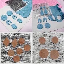 Water Wave Ripple Art Design Imprint Mold, Handmade DIY Soft Clay Jewelry Texture Making Embossed Stamp, Raised Relief Texture Effect