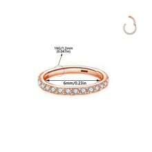 ADYJELY 1 pezzo Anello nasale a cerniera in acciaio inossidabile con CZ trasparente, 16G, anello a settore per setto nasale, labbra, sopracciglia, cartilagine, lobo, elice, daith, tragus, rook, piercing per orecchie e ombelico, anello per capezzoli, nero 6mm 8mm 10mm, gioielli per piercing per il corpo per donna e uomo