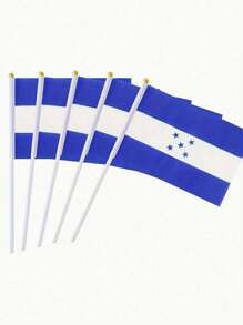 3pcs Multi-Country Hand Waving Flag, Hand Waving Flag, 14*21 Cm (5.51*8.27 In) Polyester Small Hand Waving Flag With Plastic Flagpole Trim - Multicolor - View 14