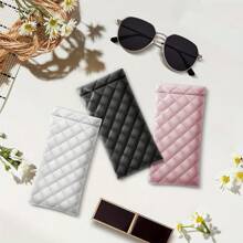 1/2/4pcs Portable Squeezed Glasses Case - PU Leather Soft Sunglasses Bag, Portable Phone Sunglasses Storage Box Cover Glasses Case Holder Organizer Storage Eyeglass Case Protective Case Glasses Bag Sunglasses Pouch For Travel Vacation Cruise Summer Holiday Travelling Bag Travel Stuff Essentials For College Dorm Home School Hotal Travel Kit