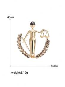 1 pieza Broche de la constelación de Libra de la diosa de la justicia de moda para el uso diario de mujeres - Libra, diosa de la justicia - Ver 7