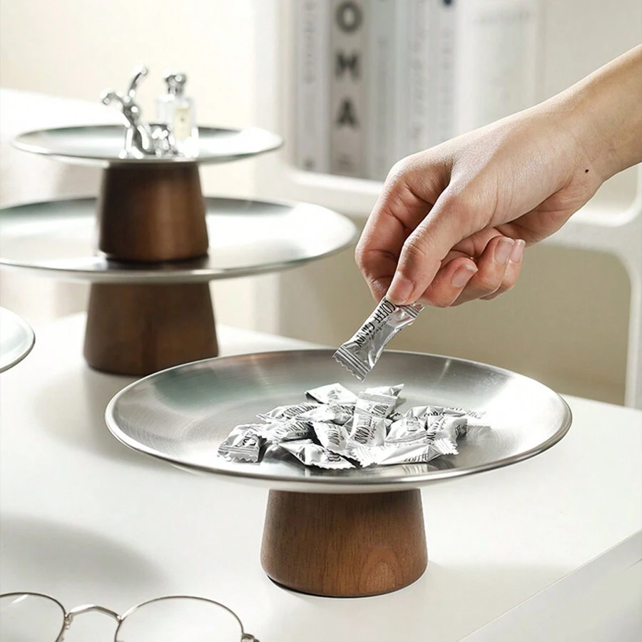 1入組帶底座的水果盤，高腳水果盤，桌面水果盤，甜點托盤，下午茶聚會高腳托盤