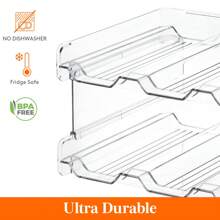2Pack, Hold 8 Bottles, Stackable Water Bottle Organizer/Holder For Cabinet Fridge, Kitchen Pantry Organization And Storage, Plastic Wine Racks, Tumbler Travel Mug Cup Holder
