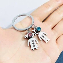 1pc Customized Keychain With 1 To 4 Names Engraved,  Personalized Keyring For Dad, Family Gift For Father's Day,  Mother's Day Stainless, Fashion ,Colorful,Cute,Adorable,Contracted,Funny,Kawaii,Stylish,Unisex,Casual,Cuties Custom,Personalized,Unique,Customized Ideal Gifts For Him Her,Boyfriend,Girlfriend,Family,Friends,Pets,Grandparents,Children For Christmas,For Winter,For Fall/Autumn,For Holiday,For Graduation Finds,Winter Fashion,Christmas Gift,Christmas Decorations,Personalized Christmas Ornaments,Personalized Gifts For Women/Men,Personalized/Customized Keychain,Christmas Accessories - Multicolor - View 11