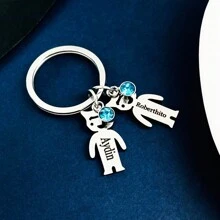 1pc Customized Keychain With 1 To 4 Names Engraved,  Personalized Keyring For Dad, Family Gift For Father's Day,  Mother's Day Stainless, Fashion ,Colorful,Cute,Adorable,Contracted,Funny,Kawaii,Stylish,Unisex,Casual,Cuties Custom,Personalized,Unique,Customized Ideal Gifts For Him Her,Boyfriend,Girlfriend,Family,Friends,Pets,Grandparents,Children For Christmas,For Winter,For Fall/Autumn,For Holiday,For Graduation Finds,Winter Fashion,Christmas Gift,Christmas Decorations,Personalized Christmas Ornaments,Personalized Gifts For Women/Men,Personalized/Customized Keychain,Christmas Accessories - Multicolor - View 8
