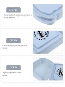 1入組手提三明治盒吐司便當，可重複使用的學生食品容器，零食盒創意26個首字母三明治盒，辦公室工作者便當盒