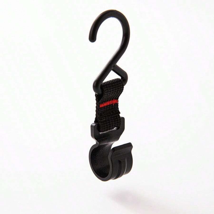 5pcs Outdoor Hanging Rack Strap Buckle Outdoor Camping Tool Moveable Storage Hook Detachable Crossbar Hook Tent Pole Strap Buckle - Black - View 1