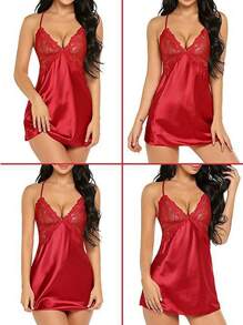 Women Nightgowns & Sleepshirts - 玫瑰紅 - 查看 5