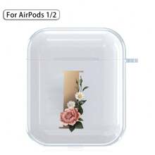 苹果硅胶耳机盒兼容 Airpods 1、2 印刷金色字母无线蓝牙耳机充电盒保护套 - AirPods 1st / 2nd (Clear) - 查看 23