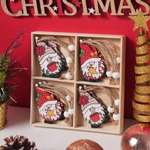 12 món đồ trang trí Giáng sinh, bộ 12 mặt dây chuyền bằng gỗ để trang trí cây thông Noel, quà tặng sinh nhật, trang trí cảnh cửa sổ, đồ trang trí treo, mặt dây chuyền sân, quà tặng năm mới - Nhiều màu - Xem 9