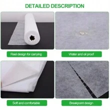 50pcs/Pack Disposable SPA Massage Bed Sheets, Salon Massage Bed Liner, Non-Woven Headrest Paper Roll, Tattoo Supplies - White - View 4