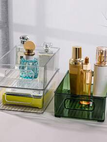 1 Stück transparenter Desktop Organizer aus Acryl, Haushaltsbehälter für Küchen Zubehör - Verschiedenfarbig - Übersicht 6