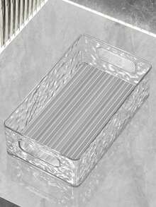 1 Stück transparenter Desktop Organizer aus Acryl, Haushaltsbehälter für Küchen Zubehör - Verschiedenfarbig - Übersicht 4