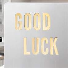 Naklejka na ścianę/drzwi/skrzynkę pocztową z metalu DIY Solid English Letter Decal Applique do lodówki, biura, logo firmy, prezent na powrót do szkoły (z klejem)