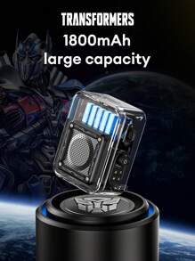 TRANSFORMERS TF-Y02 无线扬声器，台式电脑扬声器，户外长播放时间立体声低音，支持 TF 卡，RGB 照明，带挂带的便携式无线扬声器 - 黑色 - 查看 2