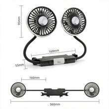 双头可旋转后座头枕式5V迷你散热风扇，360°可调低噪音车载电动风扇，无需电池，适用于仪表盘、房车、卡车等。 - 雙頭風扇 - 查看 6