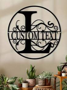 1pc Customized Iron-Made Metal Letter Sign With Personalized Name, 26 Letter Combination, Home Decor Metal Wall Art Outdoor Sign Gifts Birthday Graduation - Black - View 14