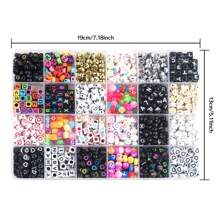 Kit d'accessoires de perles de lettres DIY, convivial pour les débutants, jouet en perles pour la fabrication de bracelets et de colliers faits à la main, matériel de fabrication de bijoux, ensemble de perles et d'accessoires, emballé pour l'exportation