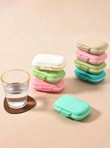 1 件便携式旅行药盒，带密封 8 隔层药盒小药盒药片小麦秸秆容器便携式 8 隔层密封药丸收纳盒防潮药丸分配和储存盒药丸收纳盒，适用于口红、刷子、护肤品、手机、硬币、小物品，适用于家庭、礼物、度假和节日万圣节圣诞节多功能用途，礼品包装袋礼品包装袋 - 彩色 - 查看 5