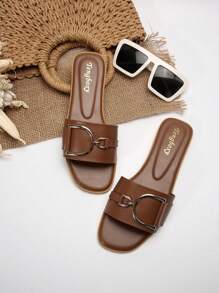 Women's Fashion Flat Sandals, Casual Summer Shoes With Stylish Buckle