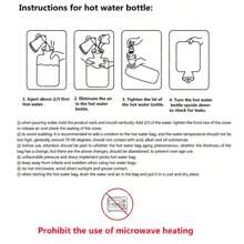1pc Water Injection Type Hot Water Bag, PVC Material, Explosion-Proof, Anti-Scalding Hand Warmer, Plush Cute Hot Water Bag, Can Unpick And Wash, Back To School Supplies