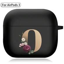 苹果耳机盒兼容 Airpods 第三代印刷金色字母柔软硅胶无线蓝牙耳机充电盒保护套 - AirPods 3rd (Black) - 查看 20