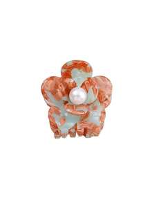 醋酸報關頭夾，女士洗浴用頭夾，拼接浴用頭鉗花朵珍珠馬尾夾，頂夾，髮夾