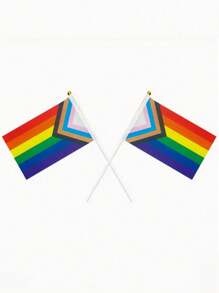 3pcs Multi-Country Hand Waving Flag, Hand Waving Flag, 14*21 Cm (5.51*8.27 In) Polyester Small Hand Waving Flag With Plastic Flagpole Trim - Multicolor - View 28