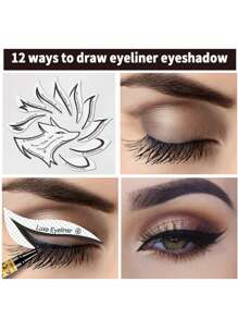 12pcs Fox Tail Shaped Eyeliner Stencil Winged And Smoky Eye Shadow Applicator, Suitable For Liquid Eyeliner, Waterproof Eyeliner Pencil, Eye Liner Gel, Eye Liner Pencil, Eye Liner Brush; Ideal For Beginners And Professional Makeup Artists,Makeup,Cheap,Room Decor,Vanity,Travel,Bedroom,Makeup Accessories,Cheap,Stocking Stuffers,Makeup,Makeup Tools,Cheap Stuff,Gifts,Gifts For Women,Christmas Gifts - White - View 6