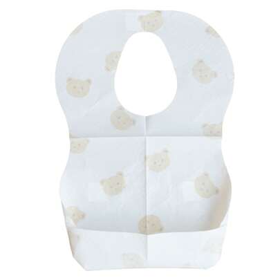 50pcs/Pack Disposable Baby Bibs With Bear & Rabbit Patterns, One-Time Use Drool Bibs For Infants, Suitable For Daily, Outings And Mealtimes