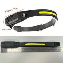 1-2 Equipped Hands-Free Flashlights With Sensor Headlights COB Headlights With Two Light Belts Rechargeable Multi-Purpose Use Ultra Bright Headlights - Headlamp - View 6