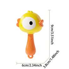 1pc Mini Baby Cartoon Rattle, Fun Rattle Shaker Toy For Infants 18+ Months, Cute Frog & Duck Design Rattle Drum, Infant Grasp Training Soothing Toy, Newborn Baby Birthday Gift - Multicolor - View 3