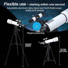 Professional Astronomical Telescope, 150x Magnification, 400mm Focal Length, Ideal For Deep-Space Observation, Moon & Star Gazing, And A Great Gift Option For Festivals. Comes With A Phone Holder And A Solar Filter For Outdoor Celestial Observation.
