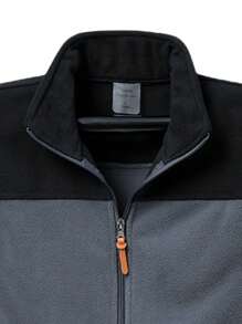 Jacke aus Polarfleece mit Stehkragen für Herren, verstärkt und thermisch isoliert, für Frühling und Herbst, beidseitig tragbar, Große Größen, Outdoor-Bekleidung