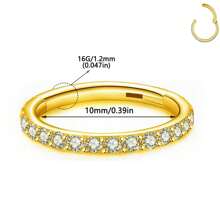 ADYJELY 1 pezzo Anello nasale a cerniera in acciaio inossidabile con CZ trasparente, 16G, anello a settore per setto nasale, labbra, sopracciglia, cartilagine, lobo, elice, daith, tragus, rook, piercing per orecchie e ombelico, anello per capezzoli, nero 6mm 8mm 10mm, gioielli per piercing per il corpo per donna e uomo