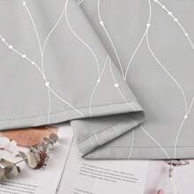 One Piece Of Modern Style Polyester Blackout Curtain With Meteor Pattern Suitable For Various Rooms In Household, Such As Bedrooms, Living Rooms, Kitchens, And Dining Rooms; The Minimum Size Can Be Used As A Short Curtain For Small Windows. - Light Grey - View 9