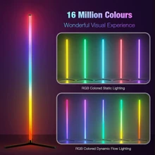 Multi Color Smart RGB Floor Coner Lamp With Music Sync, Modern 16 Million Color Changing Standing Mood Light With APP & Remote Control, DIY Modes & Timer For Bedroom Gaming Room Decor 155CM 40CM Floor Lamp For Living Room