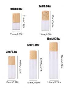 Glass 1/2/3/5/10ml Roller Bottle Empty Roll On Essential Oil Bottle Perfume Sample Dispenser Bottles With Steel Ball & Wood Grain Cap Transparent Vial Travel Essentials, 3 Packs Travel Essentials, Travel Organizer For Beach, Summer Vacation Back To School School Supplies Holiday Camping Holiday Essentials Accessories Mini Perfume For Women Perfume For Men