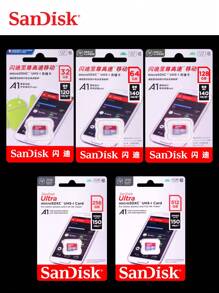 SANDISK SanDisk Micro SD Card Class 10 A1 Microsd 32GB 64GB 128GB 256GB 512GB 100MB/S U3 TF Memory Cards + SD Adapter