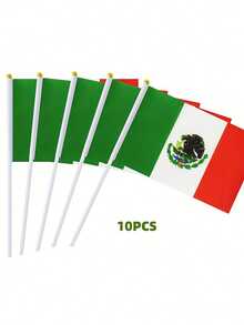 1入組多國手揮旗，手揮旗，14*21公分(5.51*8.27英寸)聚酯纖維小型手揮旗，附塑料旗桿修剪 - 彩色 - 查看 14