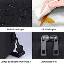 Loncheras para Mujer y Hombre Bolsa de Almuerzo Aislada de Doble Compartimento Bolsas para el Almuerzo Loncheras Termicas Reutilizable para Adulto Gran Capacidad A Prueba de Goteo - Negro - Ver 6