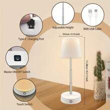 1 đèn bàn có thể thu gọn với chức năng điều khiển mờ bằng cảm ứng, đèn ngủ di động có thể điều chỉnh chiều cao và thanh có thể kéo dài - Hoàn hảo cho đèn ngủ trong nhà và ngoài trời, đèn chiếu sáng tác vụ, cắm trại, đi bộ đường dài và đêm ngoài hiên - Màu trắng ấm áp - Xem 4