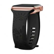 Correa de reloj compatible con Apple Watch de 44 mm, 40 mm, 38 mm, 41 mm, 45 mm, 49 mm, 42 mm para mujeres, con patrón de flores de cactus grabado, de silicona suave y con patrón de flores de cactus lindo, compatible con Apple Watch Series Ultra Ultra 2 SE 9 8 7 6 5 4 3 2 1 - 42/44/45/49MM - Ver 14