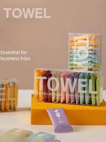 A Pack Of 14 Pieces Compressed Disposable Washcloths Travel Portable Facial Cleansing Towel Thickened Wet And Dry Dual-Use Travel Essentials Travel Accessories Compact And Portable Honeymoon Use Compressed Disposable Washcloths Travel Portable Facial Cleansing Towel Travel Holiday Essentials,Disposable Compressed Face Towel, Expanding To About 24cm*30cm When Exposed To Water.