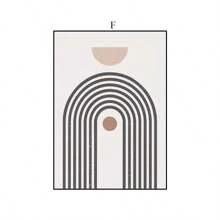 1 pièce Peinture de décoration géométrique abstraite nordique minimaliste style montagnes et rivières effet linéaire, peinture murale pour salon ou chambre sans cadre
