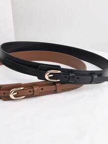 1 pieza de cinturón casual y versátil para mujeres, ajuste delgado, adecuado para el uso diario y para el trabajo - Marrón - Ver 7